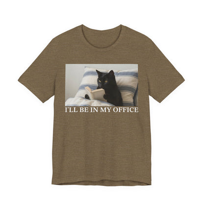 I'll Be In My Office Black Cat T-Shirt