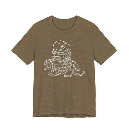 Cat And Books T-Shirt