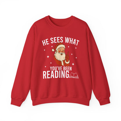 He Sees What You've Been Reading Sweatshirt