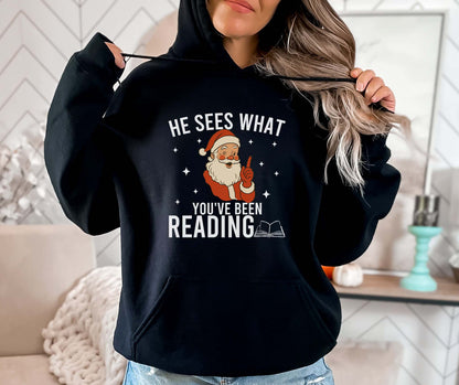 He Sees What You've Been Reading Hoodie