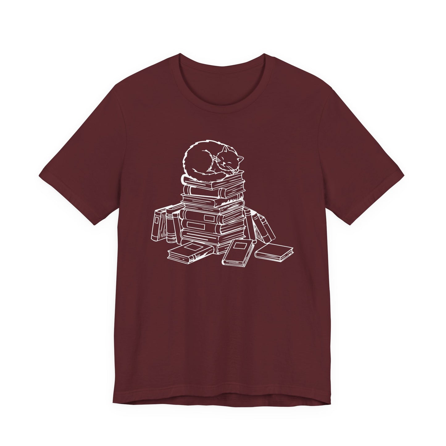 Cat And Books T-Shirt