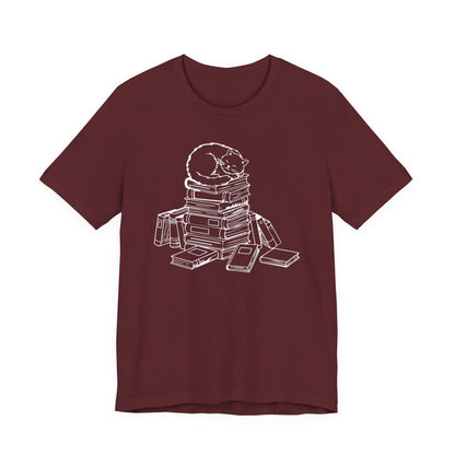 Cat And Books T-Shirt