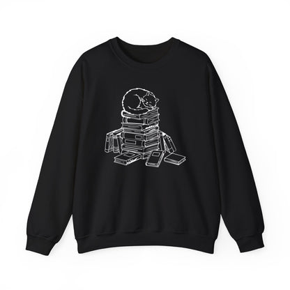 Cat and Books Sweatshirt