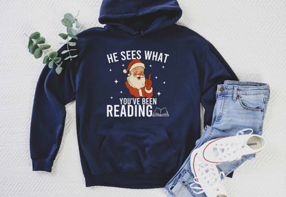 He Sees What You've Been Reading Hoodie