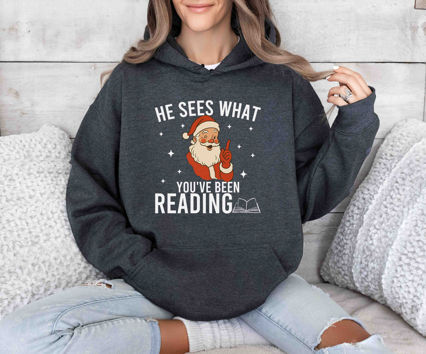 He Sees What You've Been Reading Hoodie