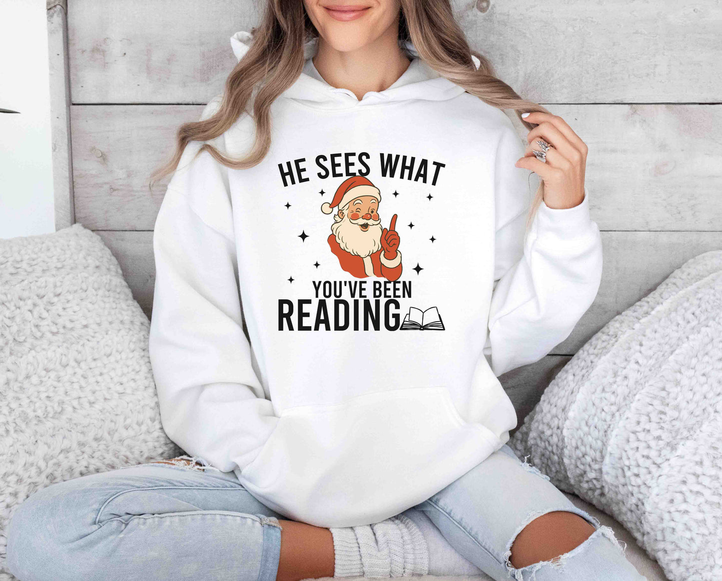 He Sees What You've Been Reading Hoodie