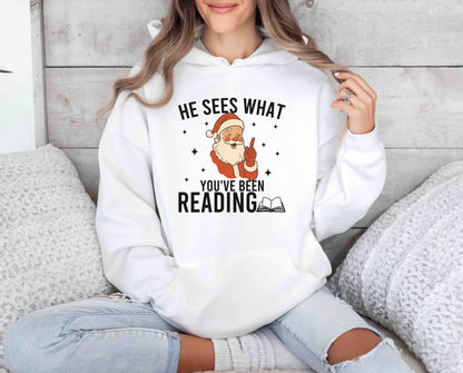 He Sees What You've Been Reading Hoodie