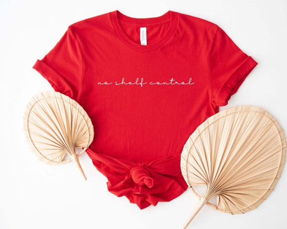 A comfort colors® shirt with the saying "no shelf control"