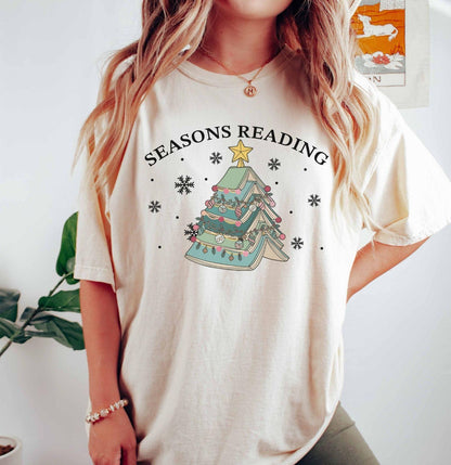 A comfort colors® shirt with the saying "Seasons reading"