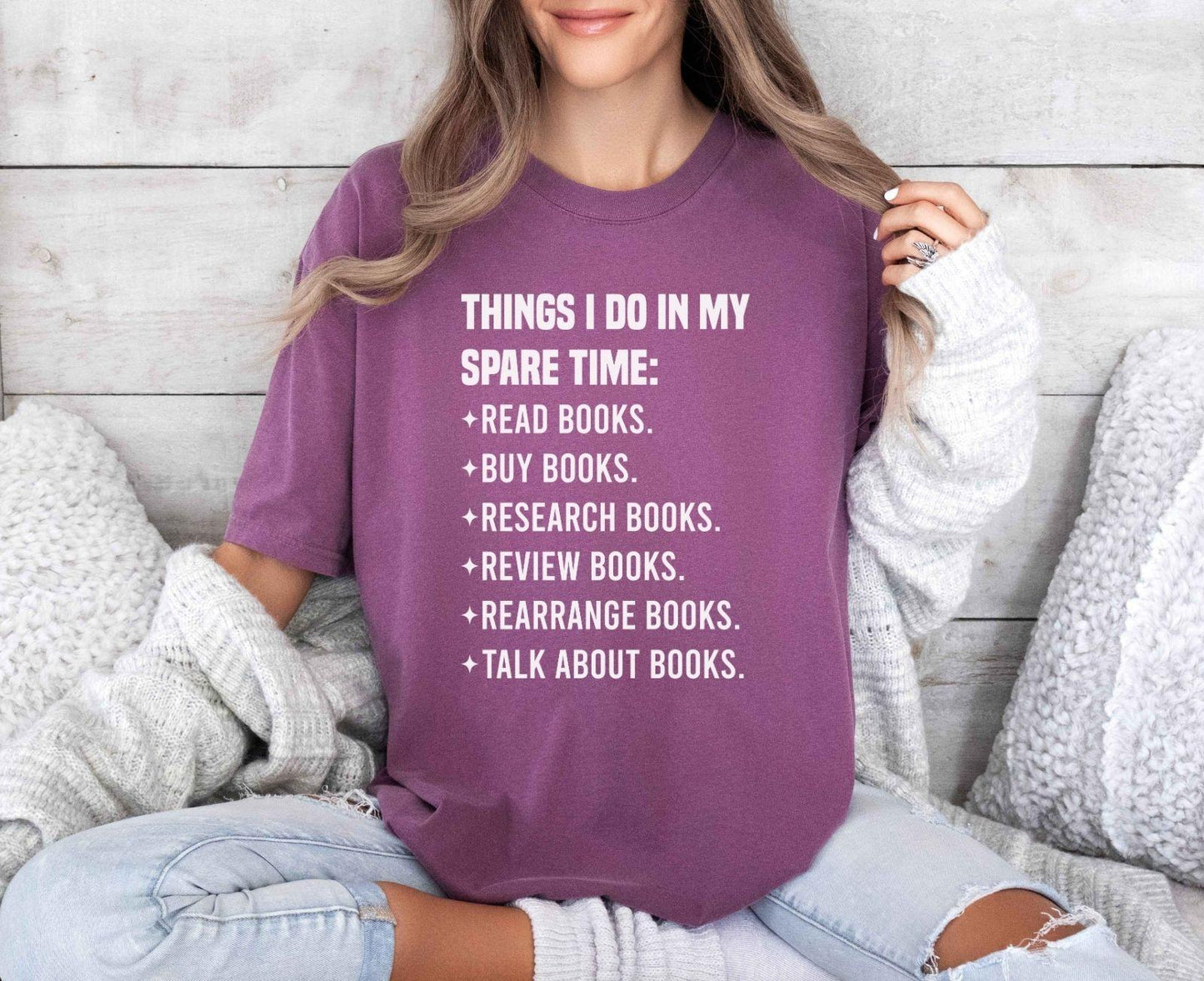 A comfort colors® shirt with the saying "Things I do in my spare time"