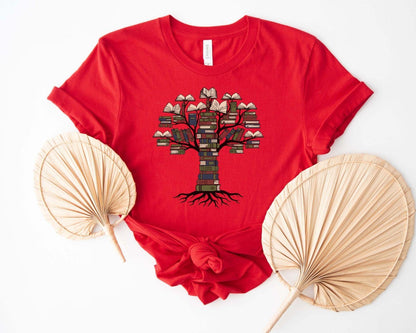 A comfort colors® shirt with the saying "tree book"