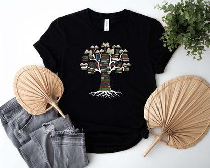 A comfort colors® shirt with the saying "tree book"